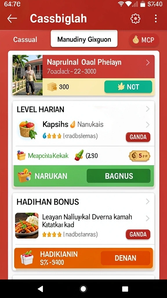 Level yang menantang dan beragam.