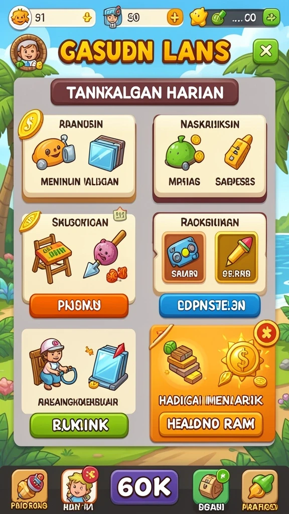 Karakter unik yang dapat dipilih dan diupgrade.