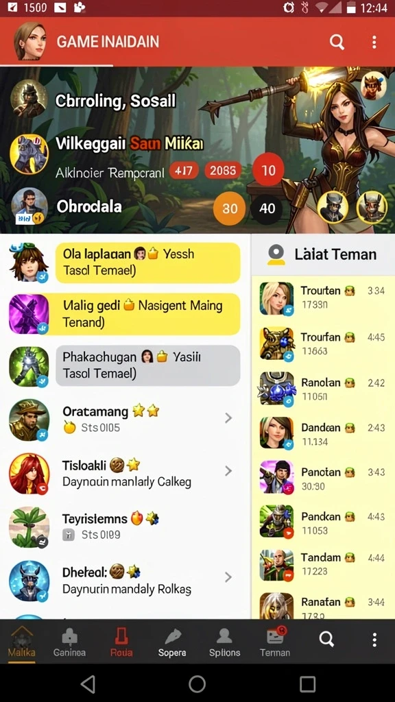 Screenshot menyoroti fitur chat untuk berinteraksi dengan pemain lain.