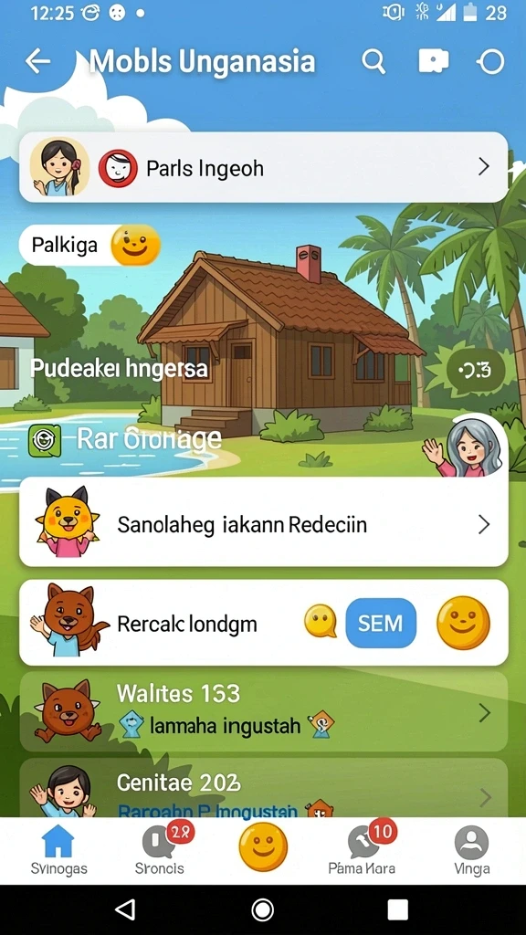 Tampilan awal game yang menarik dan interaktif.