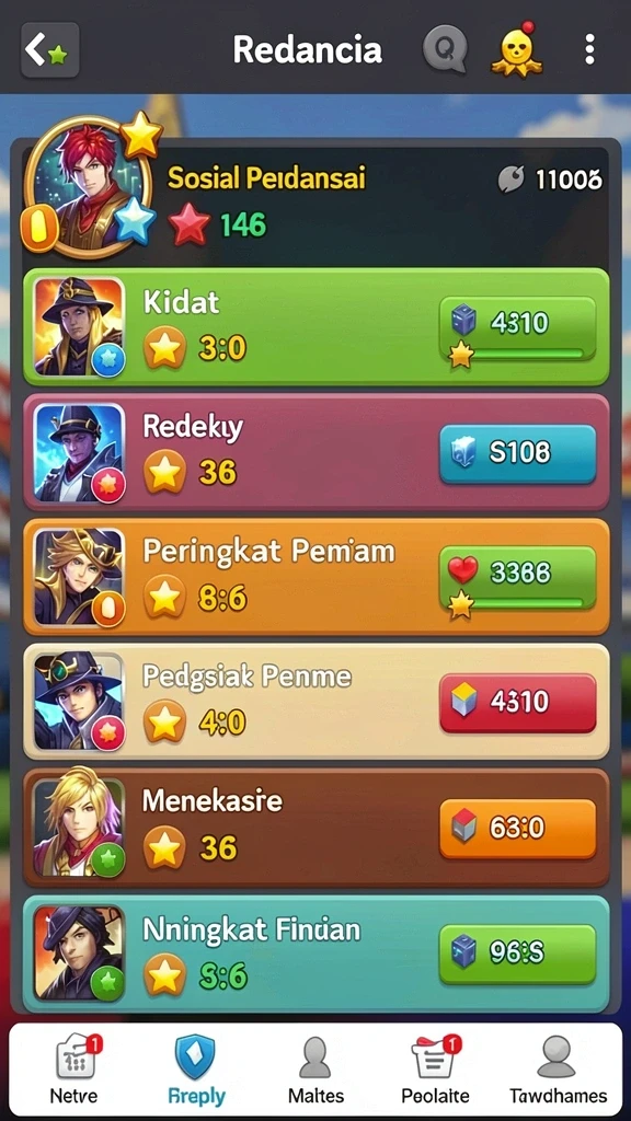 Fitur leaderboard untuk bersaing dengan pemain lain.