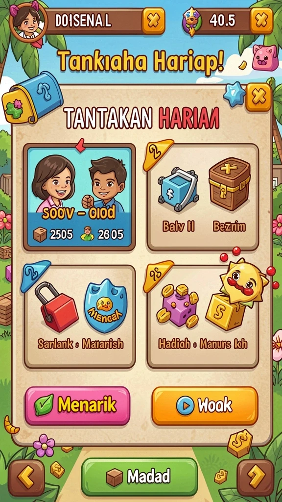 Karakter unik yang bisa dipilih untuk permainan.