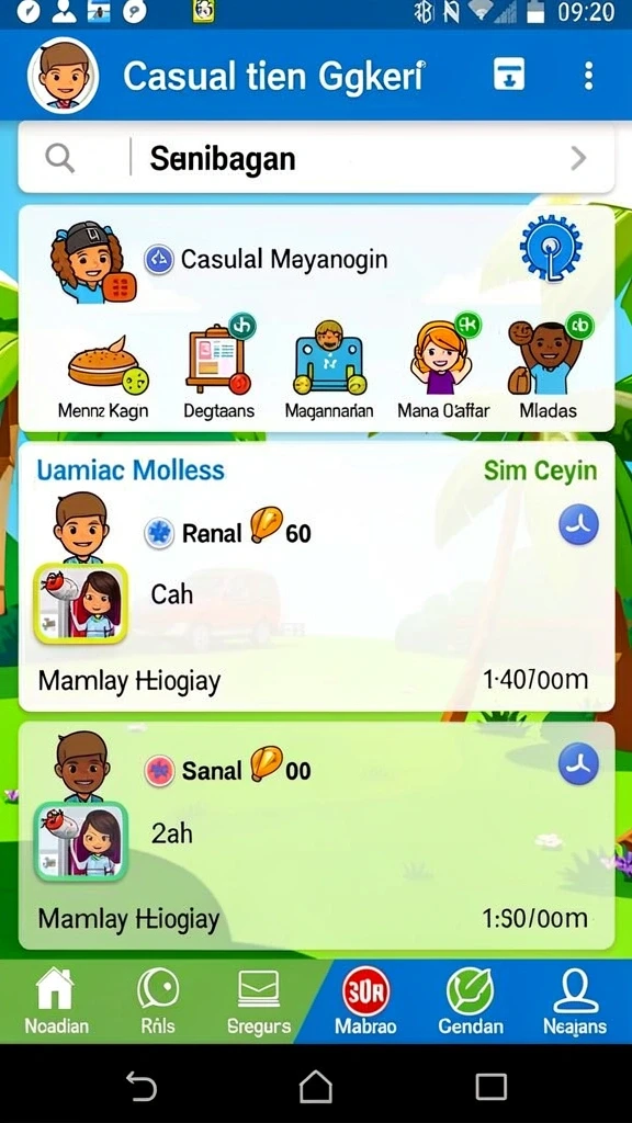 Menu permainan yang beragam dan mudah diakses.